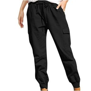Alpine Design Black Cargo Pants with Tapered Fit athletic joggers